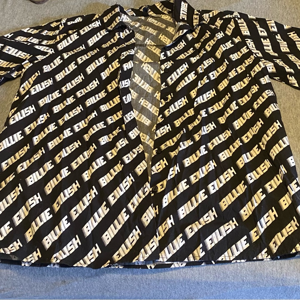 Billie Eilish button down. Oversized kinda top. Size small but fits up to M-L